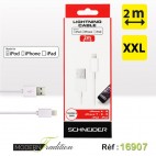 CABLE MFI IPHONE 5/6/7/8 IPAD 2M+eco participation 0.02€