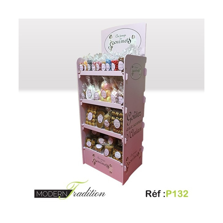 PRESENTOIR LUCHINO ROSE(57x39x145) BOIS