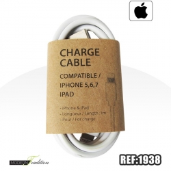 EASY TO SELL-Cable Iphone5/6/7/8 blanc 1m