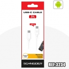 CABLE USB-C / USB-C  2m blanc + eco par 0.02