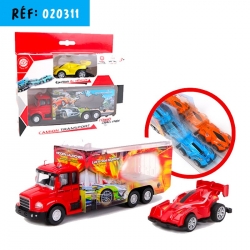 CAMION DE TRANSPORT 16 CM + PETITE VOITURE