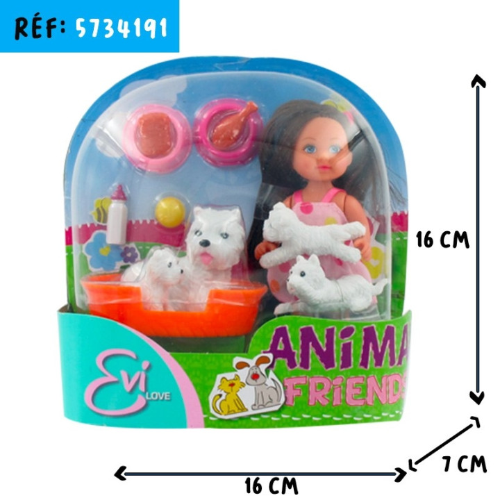 POUPEE PM EVI + ANIMAUX