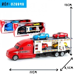 CAMION DE TRANSPORT  + 4 VOITURES