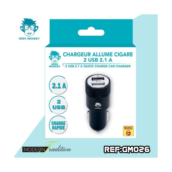 GM-CHARGEUR AC 2USB 2,1A NOIR eco 0.02€