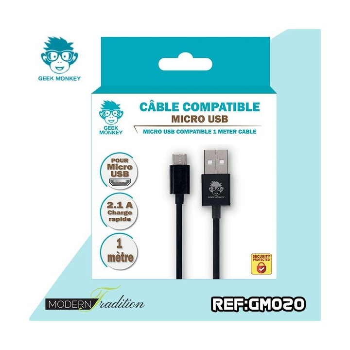 GM-CABLE COMPATIBLE MICRO USB 2,1A + eco 0.02€