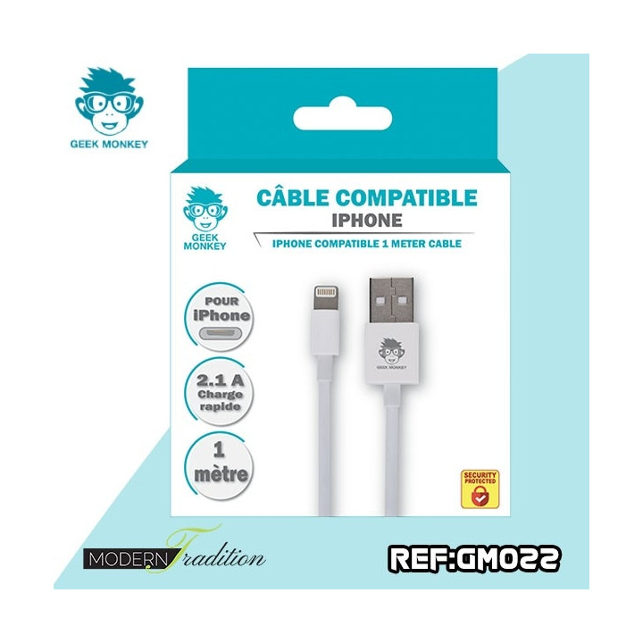 GM-CABLE COMPATIBLE IPHONE 2,1A + eco 0.02€