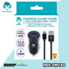 GM-CHARGEUR AC USB/TYPE C 2,1 NOIR + eco 0.04€