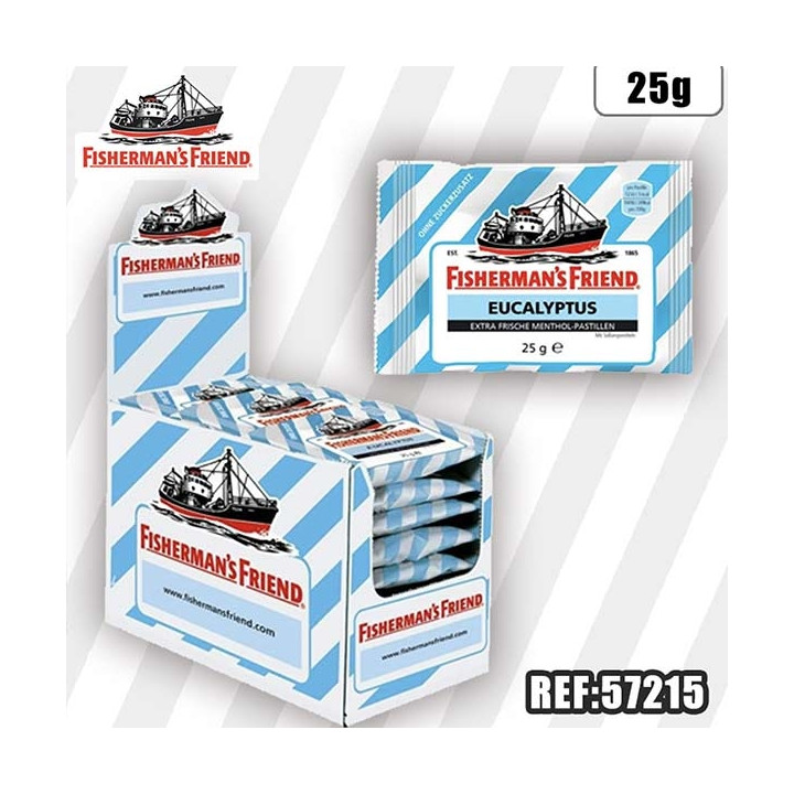 FISHERMAN'S bleu EUCALYPTUS-MENTHOL sans sucres 25 G