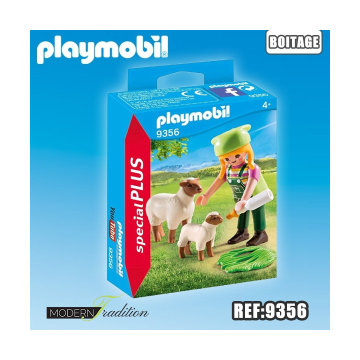 PLAYMOBIL PLUS FERMIERE-MOUTONS***