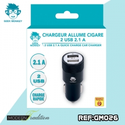 GM-CHARGEUR AC 2USB 2,1A NOIR eco 0.04