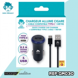 GM-CHARGEUR AC USB/TYPE C 2,1 NOIR + eco 0.08