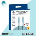 GM-CABLE TYPE C- I-PHONE BLEU 1,5 M TRESSE PREMIUM 20W + ECO 0,04