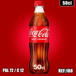 COCA COLA 50CL PET  dont taxe sucre 0,1777€ht