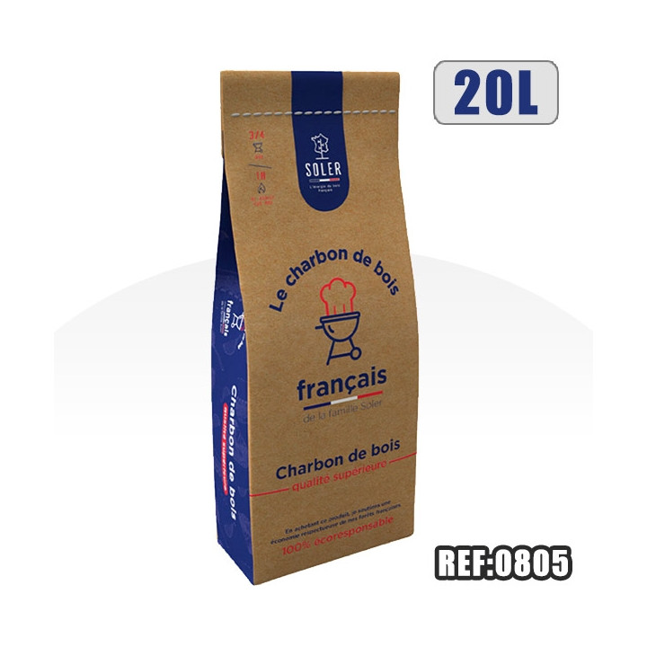 CHARBON DE BOIS 20L QUALITE SUP.
