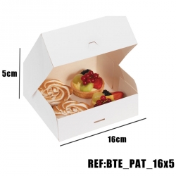 BOITE PATISSIERE BLANCHE 16x16x5 x50