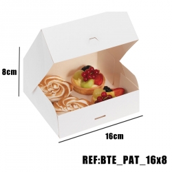 BOITE PATISSIERE BLANCHE 16x16x8 x50