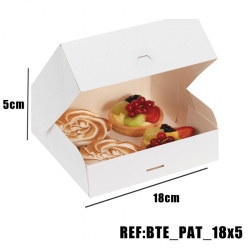 BOITE PATISSIERE BLANCHE 18x18x5 x50