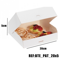 BOITE PATISSIERE BLANCHE 20x20x5 x50