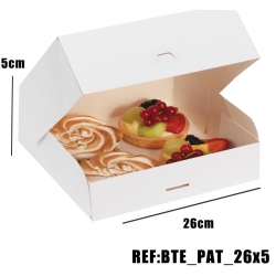BOITE PATISSIERE BLANCHE 26x26x5 x50