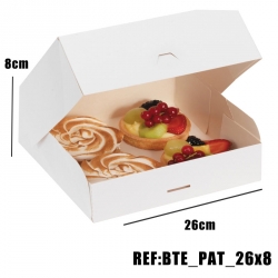 BOITE PATISSIERE BLANCHE 26x26x8 x50