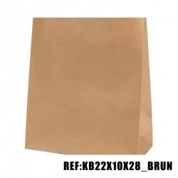 SAC CABAS KRAT BRUN 22x10x28 POIGNEE PLATE