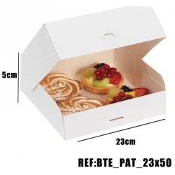 BOITE PATISSIERE BLANCHE 23x23x5 x50