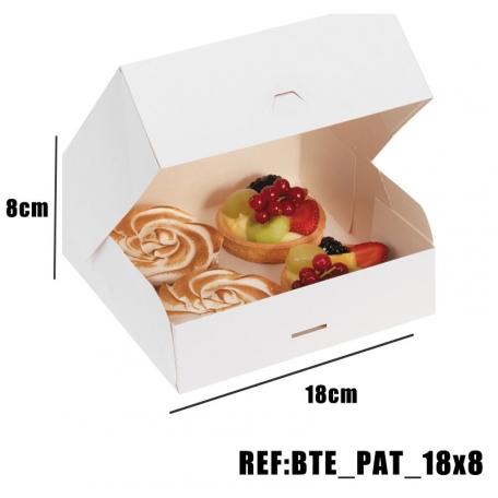 BOITE PATISSIERE BLANCHE 18x18x8 x50