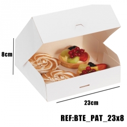 BOITE PATISSIERE BLANCHE 23x23x8 x50