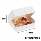 BOITE PATISSIERE BLANCHE 18x18x5 x50