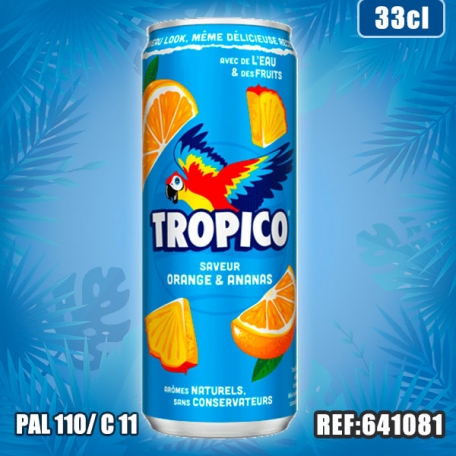 TROPICO ORANGE ANANAS 33cl SLIM dont taxe sucre 0.0711€ht