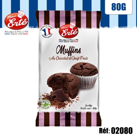 ERTE MUFFINS CHOCOLAT X 2 80G