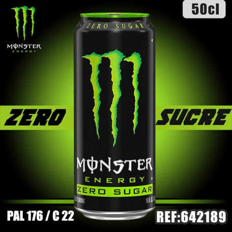 MONSTER ZERO SUGAR Bte 50CL dont taxe edulc. 0.0202€ht