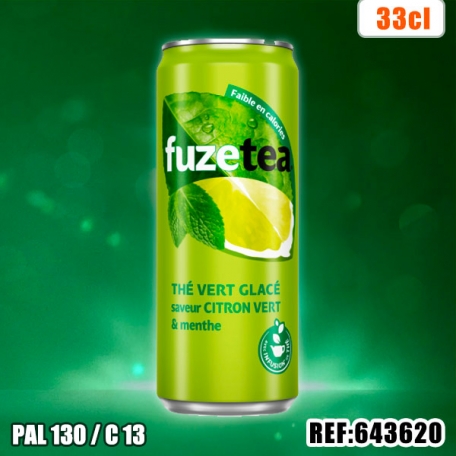 FUZETEA MENTHE CITRON VERT 33CL SLIM dont taxe sucre 0.015€ht