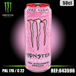 MONSTER STRAWBERRY SANS SUCRE Bte 50CL dont taxe edulc. 0,0202€ht