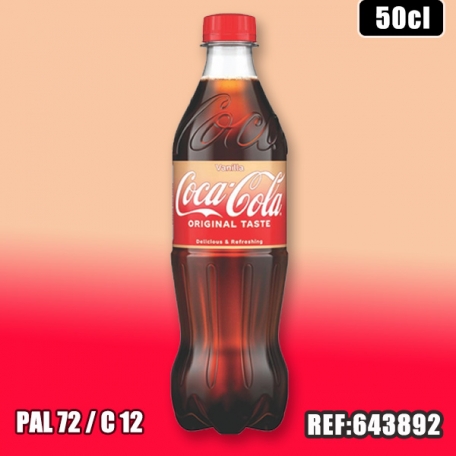 COCA COLA VANILLE 50cl PET dont taxe sucre 0.1777€ht