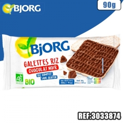 BJORG GALETTES RIZ CHOCOLAT NOIR 90G
