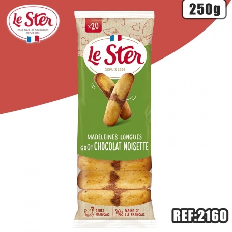 LE STER MADELEINES LONGUES CHOCO-NOISETTE 250G