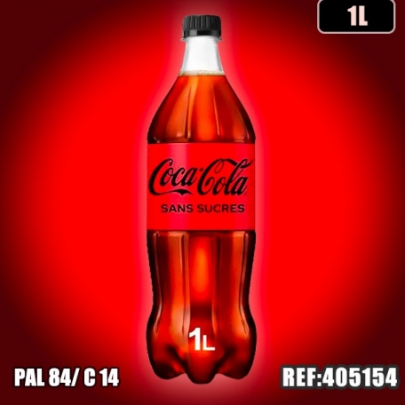 COCA COLA SANS SUCRE 1L PET dont taxe edulcorant 0,035€ HT