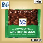 RITTER LAIT AMANDES ENTIERES 100g