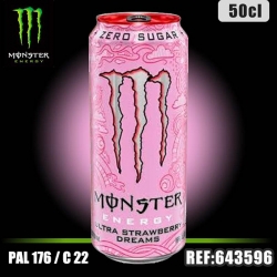 MONSTER STRAWBERRY SANS SUCRE Bte 50CL dont taxe edulc. 0,0202€ht