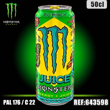 MONSTER RIO PUNCH Bte 50CL dont taxe sucre 0.1252€ht