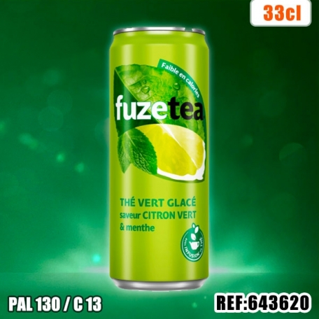 FUZETEA MENTHE CITRON VERT 33CL SLIM dont taxe sucre 0.015€ht***