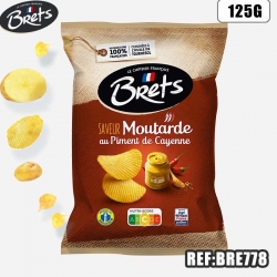 BRET'S CHIPS MOUTARDE AU PIMENT CAYENNE 125G