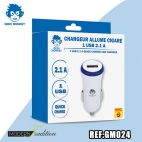 GM-CHARGEUR AC USB 2,1A BLANC + eco 0.04