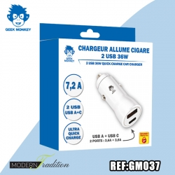 GM-CHARGEUR AC USB + USB-C 6A QUICK CHARGE +eco 0,04