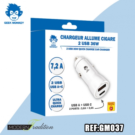 GM-CHARGEUR AC USB + USB-C 6A QUICK CHARGE +eco 0,04