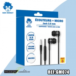 GM-ECOUTEUR JACK 3.5MM + MICRO (noir) + eco 0.12