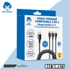 GM-CABLE TORSADE 3 en 1 étirable jusqu'à140cm+eco part 0.04***