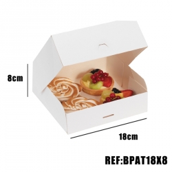 BOITE PATISSIERE BLANCHE 18x18x8 x50