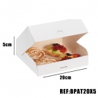 BOITE PATISSIERE BLANCHE 20x20x5 x50